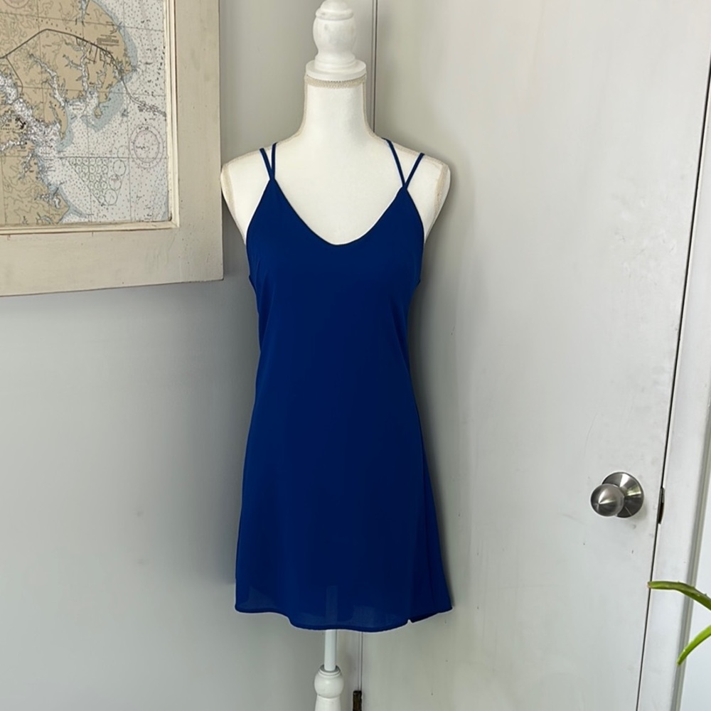 Chic Royal Blue Strappy Dress